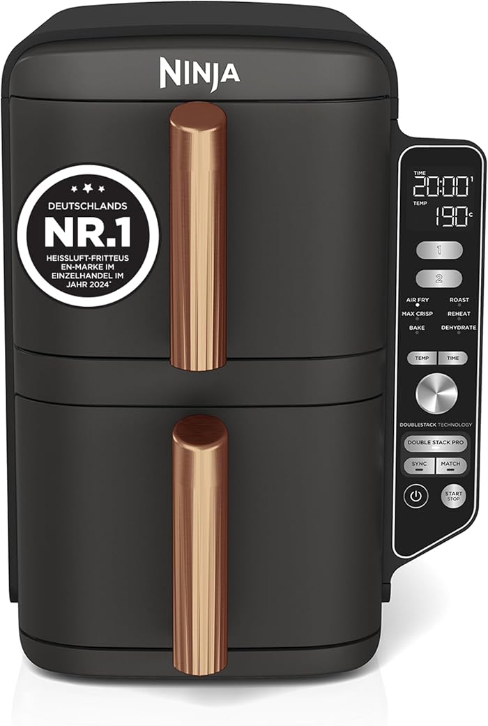 Kann die Ninja Double Stack XL Heißluftfritteuse zwei Gerichte gleichzeitig garen?
